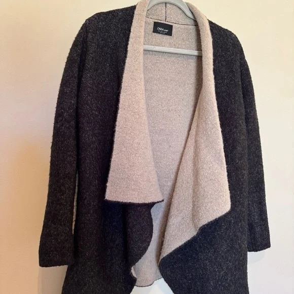 Women’s Zara Knit Black & Tan Cardigan, Large - Picture 3 of 11